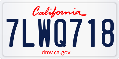 CA license plate 7LWQ718