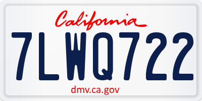 CA license plate 7LWQ722