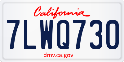 CA license plate 7LWQ730