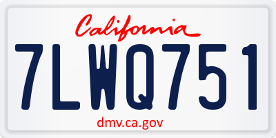 CA license plate 7LWQ751