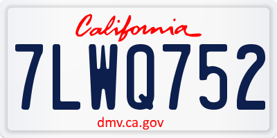 CA license plate 7LWQ752