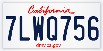 CA license plate 7LWQ756