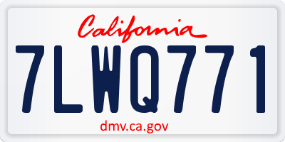 CA license plate 7LWQ771