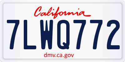 CA license plate 7LWQ772