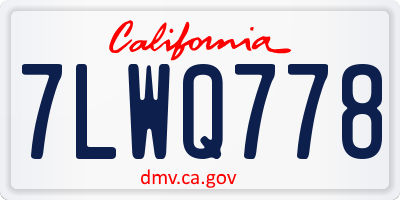 CA license plate 7LWQ778