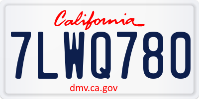 CA license plate 7LWQ780