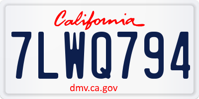 CA license plate 7LWQ794