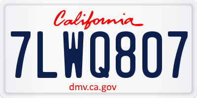 CA license plate 7LWQ807