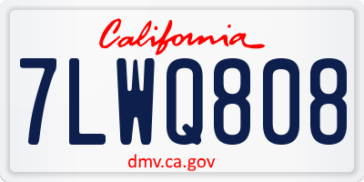CA license plate 7LWQ808