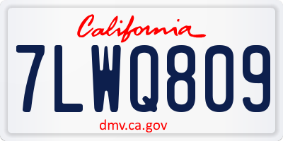 CA license plate 7LWQ809