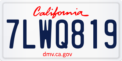 CA license plate 7LWQ819
