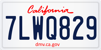 CA license plate 7LWQ829