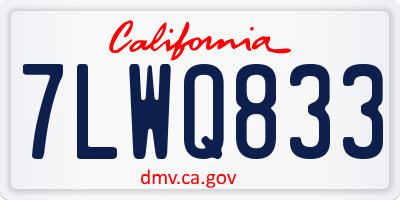 CA license plate 7LWQ833