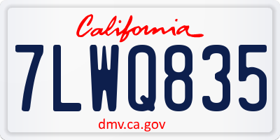 CA license plate 7LWQ835