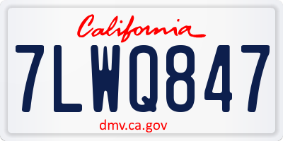CA license plate 7LWQ847