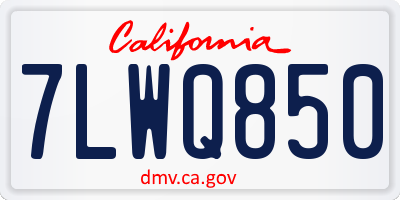 CA license plate 7LWQ850