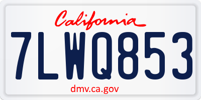 CA license plate 7LWQ853
