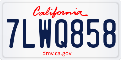 CA license plate 7LWQ858