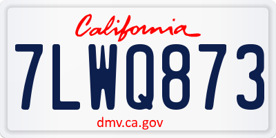 CA license plate 7LWQ873