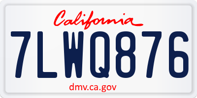 CA license plate 7LWQ876