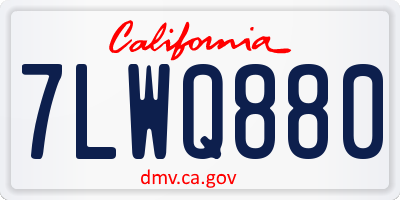 CA license plate 7LWQ880