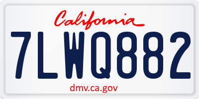 CA license plate 7LWQ882