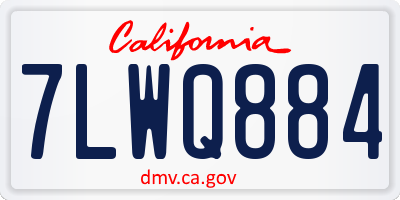 CA license plate 7LWQ884