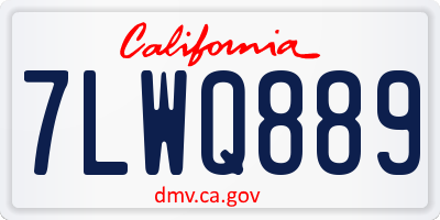 CA license plate 7LWQ889