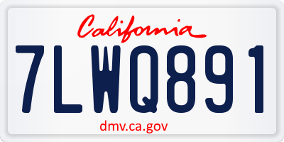 CA license plate 7LWQ891