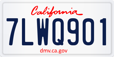CA license plate 7LWQ901