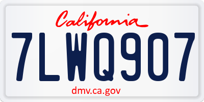 CA license plate 7LWQ907