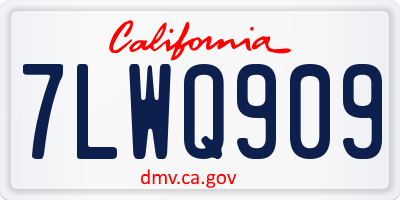 CA license plate 7LWQ909