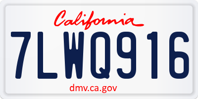 CA license plate 7LWQ916