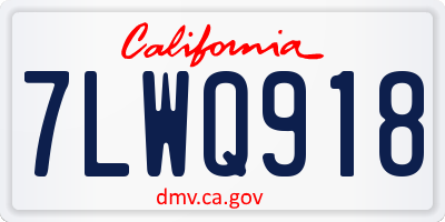 CA license plate 7LWQ918