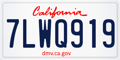 CA license plate 7LWQ919