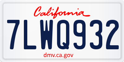CA license plate 7LWQ932
