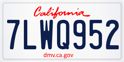 CA license plate 7LWQ952
