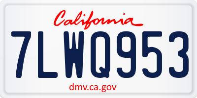CA license plate 7LWQ953