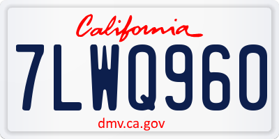 CA license plate 7LWQ960