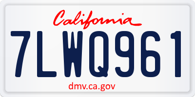 CA license plate 7LWQ961