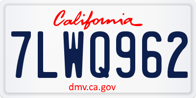 CA license plate 7LWQ962