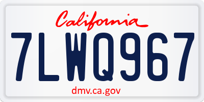 CA license plate 7LWQ967