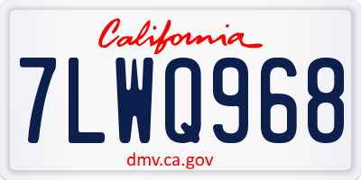 CA license plate 7LWQ968