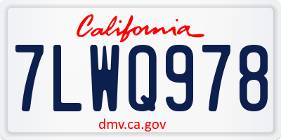 CA license plate 7LWQ978