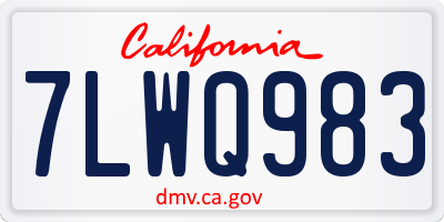 CA license plate 7LWQ983