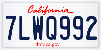 CA license plate 7LWQ992