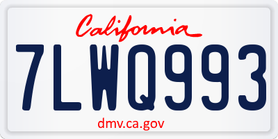 CA license plate 7LWQ993