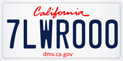 CA license plate 7LWR000
