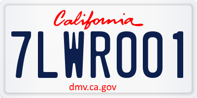 CA license plate 7LWR001