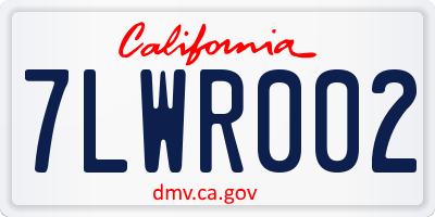 CA license plate 7LWR002